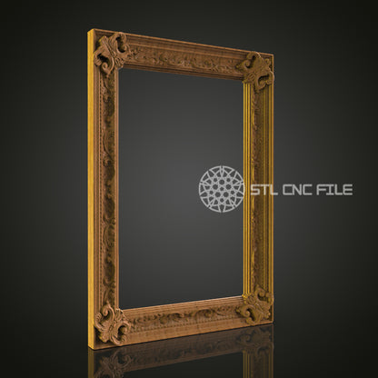 Classic Ornate 3D Frame STL Model for CNC Router Engraver - Artcam, Aspire, CNC Files, Wall Decor, 3D Printer