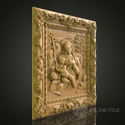Madonna and Child 3D CNC Router Engraver File, STL Model for Artcam Aspire, Wood Wall Decor