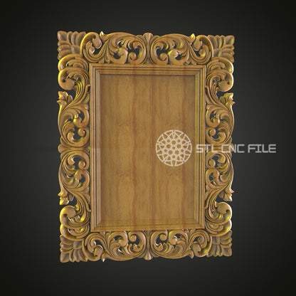 Robust Ornate Wooden Frame 3D Model for CNC - Artcam, Aspire, STL Files