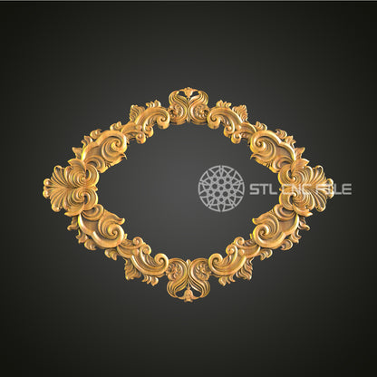 Regal Circular Baroque Frame STL - CNC Router File for Luxurious Decor
