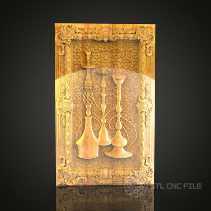 Royal Game - Chess 3D CNC Engraved Wood Panel, Artcam Aspire STL Model for CNC Router, Decorative Chess Wall Art