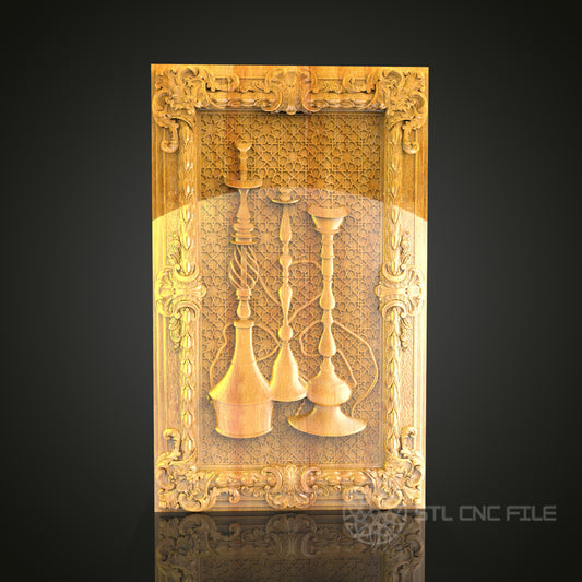 Royal Game - Chess 3D CNC Engraved Wood Panel, Artcam Aspire STL Model for CNC Router, Decorative Chess Wall Art