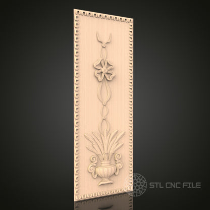 Classical Frieze 3D Model STL File, Floral and Fauna Column Design for CNC Router – Compatible with Artcam, Aspire