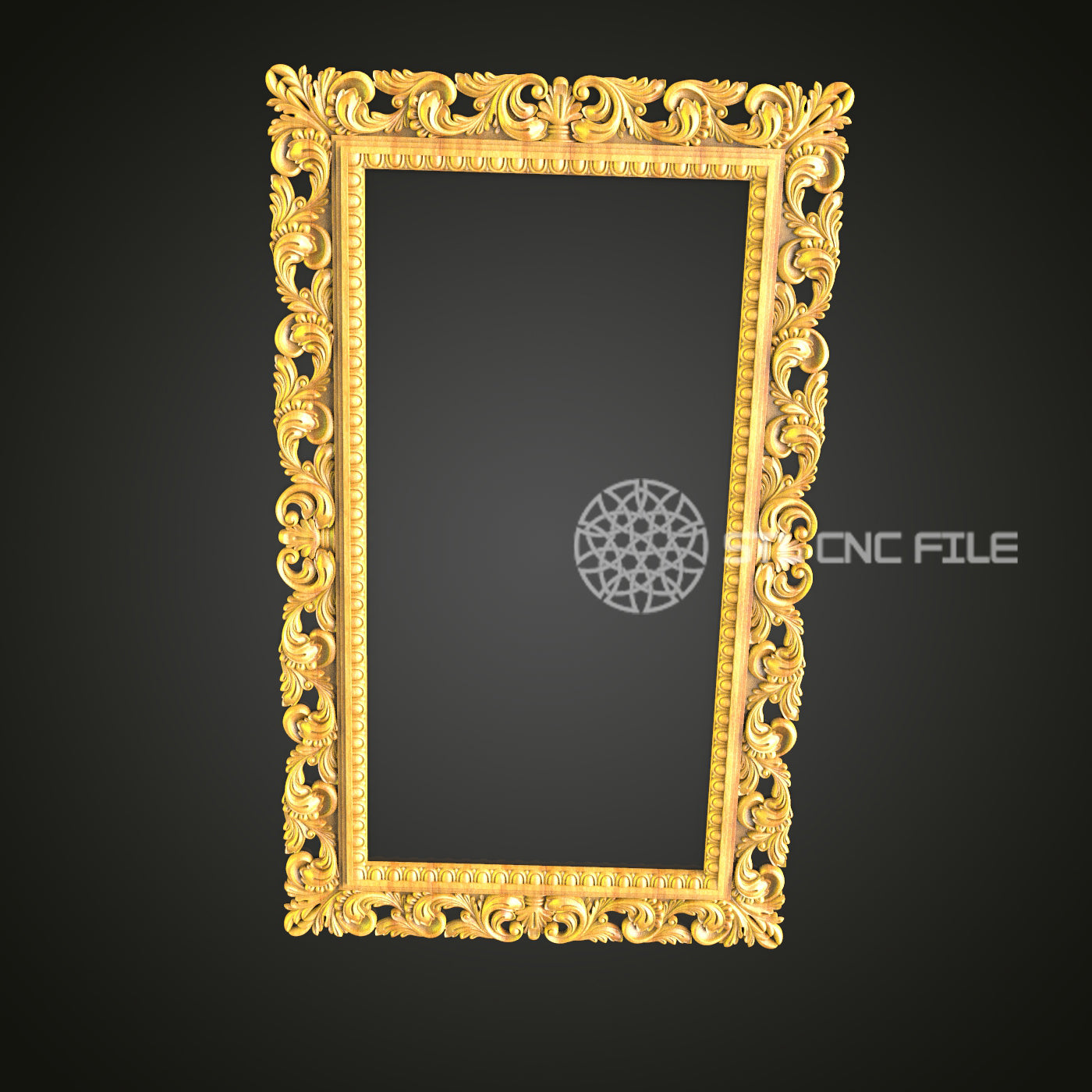 Luxurious Rococo STL Model for CNC Routers - Artcam, Aspire Files, Decorative Wood Art, Elegant Wall Decor
