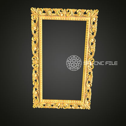 Luxurious Rococo STL Model for CNC Routers - Artcam, Aspire Files, Decorative Wood Art, Elegant Wall Decor