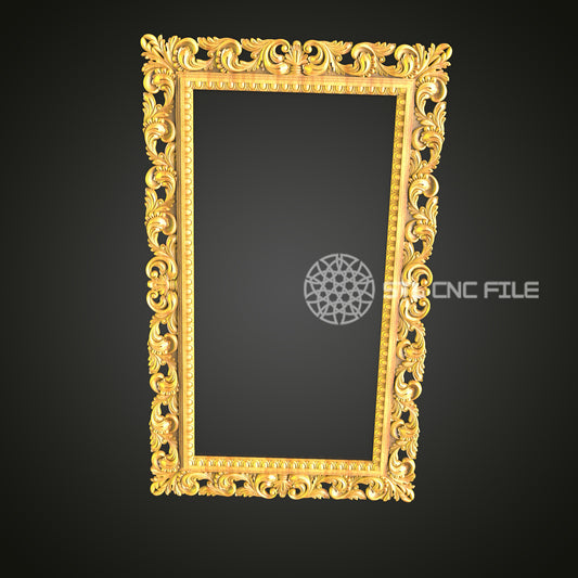 Luxurious Rococo STL Model for CNC Routers - Artcam, Aspire Files, Decorative Wood Art, Elegant Wall Decor