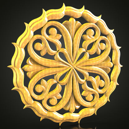 Floral Symphony CNC Wood Panel, STL Model, Elegant Decorative Wall Art