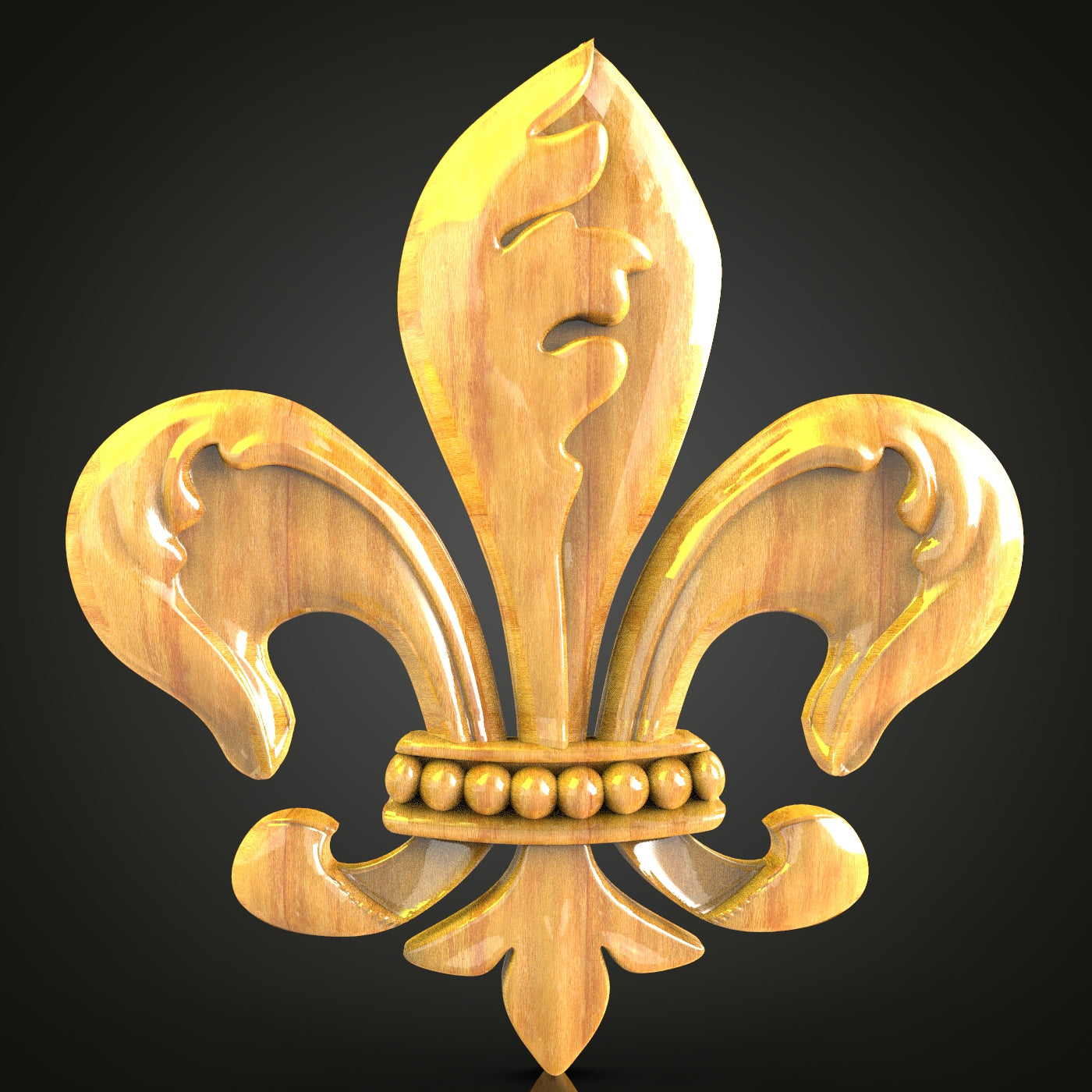Regal Fleur-de-Lis CNC Wood Carving, STL Model for Router, Luxurious Wall Decor