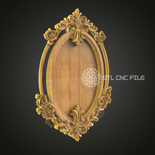 Classic Baroque CNC Frame STL File - Perfect for Wood Art & Wall Decor