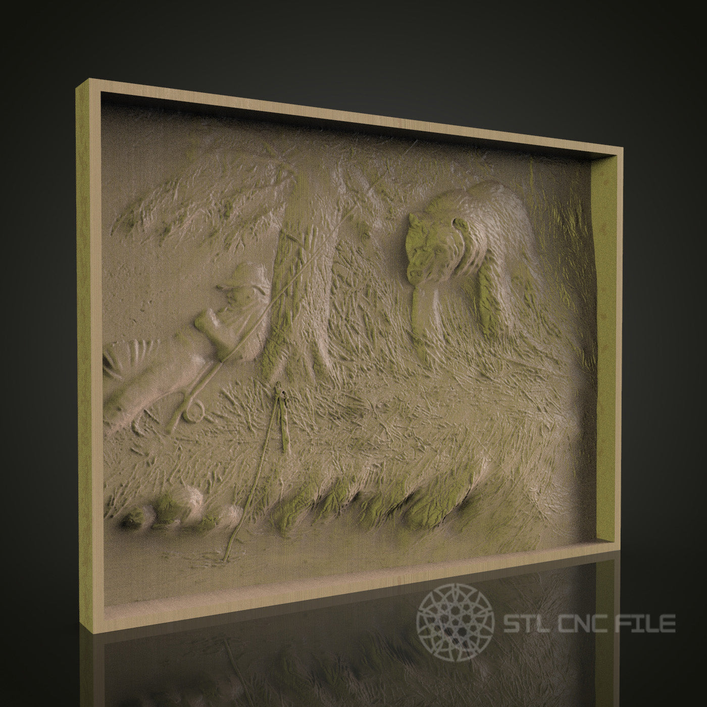 Rustic Wilderness Relief Panel for CNC and 3D Printing - STL File