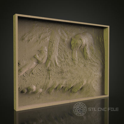 Rustic Wilderness Relief Panel for CNC and 3D Printing - STL File
