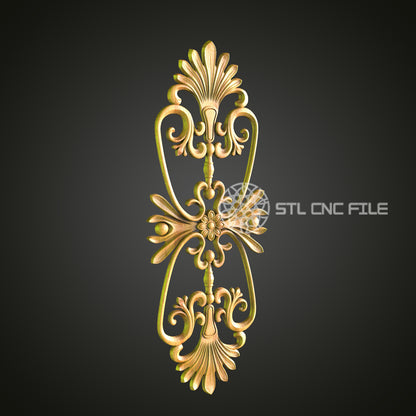 Elegant Baroque Handle Design - CNC Router STL Model, Ornate Door Handle, Artcam Aspire Files (Copie)