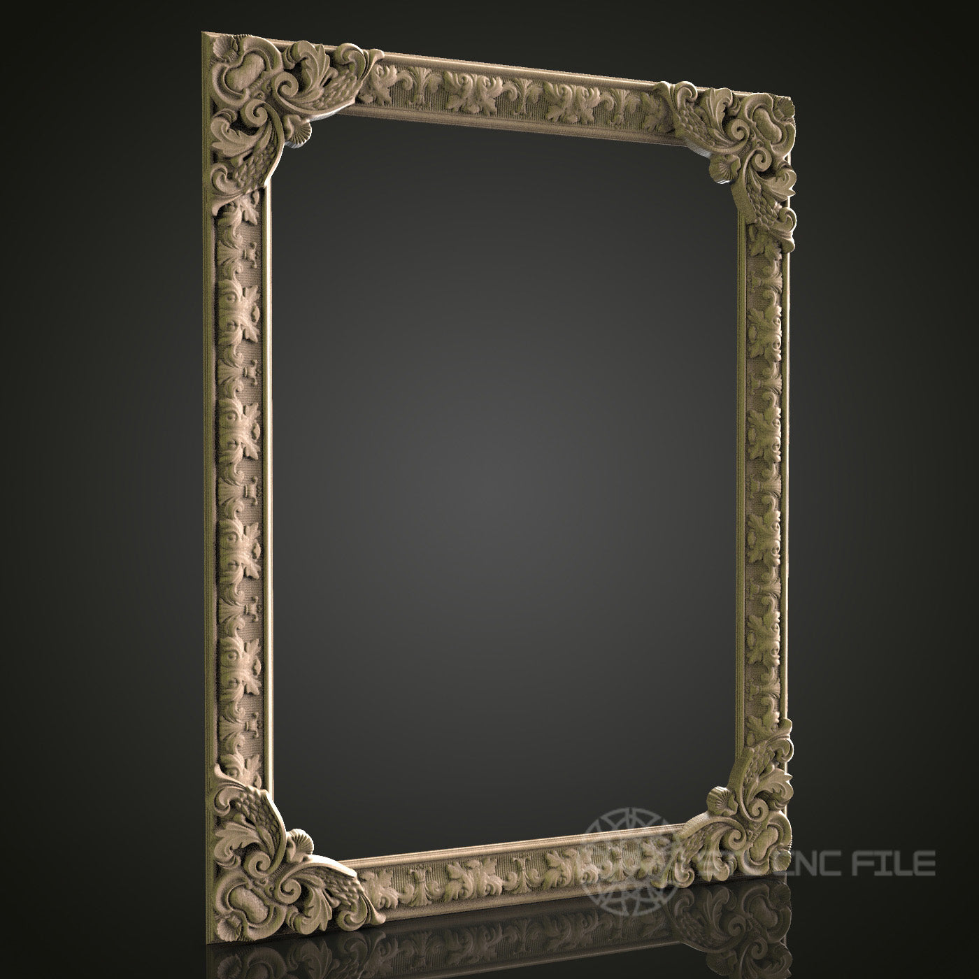 Intricate Rectangular Frame for CNC and 3D Printing - STL File