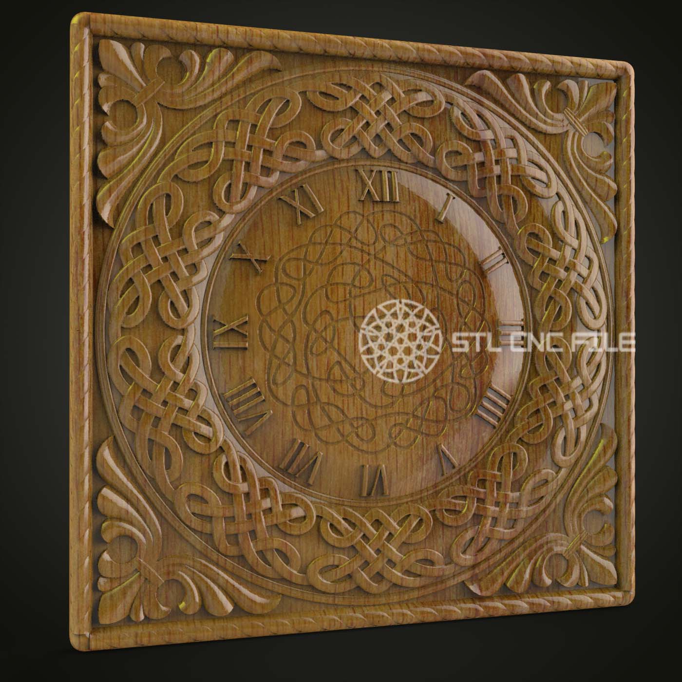 Celtic Interlace Dial STL Model for CNC Routers - Artcam Aspire Files for Woodworking Wall Decor