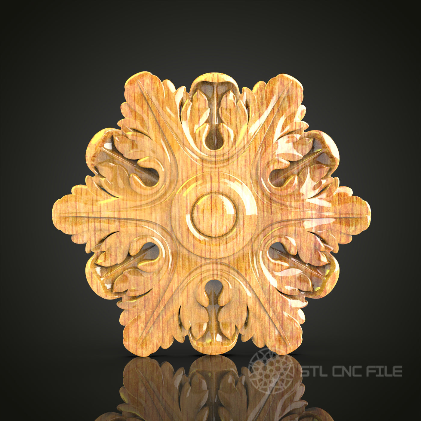 Majestic Gothic Ornament CNC Router STL Model - Exquisite 3D Wood Carving