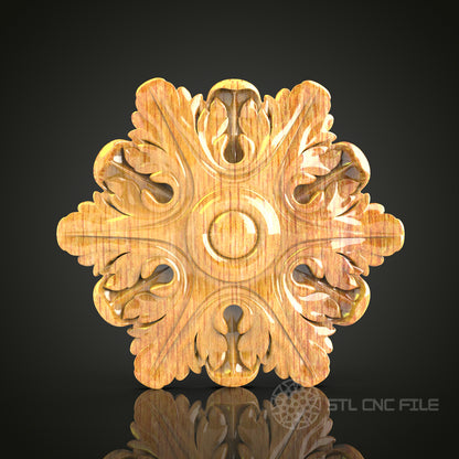 Majestic Gothic Ornament CNC Router STL Model - Exquisite 3D Wood Carving