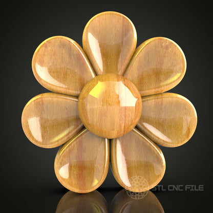 Radiant Bloom CNC Router Engraver STL Model - Perfect for Wood Art