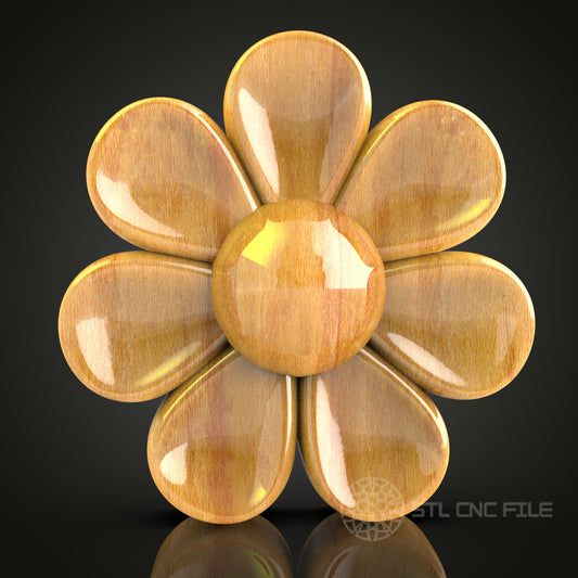 Radiant Bloom CNC Router Engraver STL Model - Perfect for Wood Art