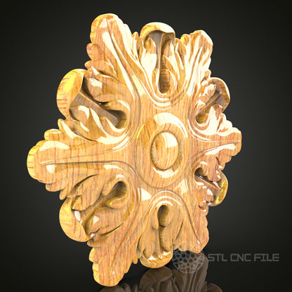 Majestic Gothic Ornament CNC Router STL Model - Exquisite 3D Wood Carving