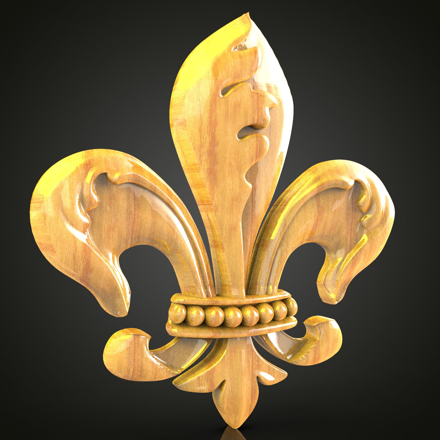 Regal Fleur-de-Lis CNC Wood Carving, STL Model for Router, Luxurious Wall Decor