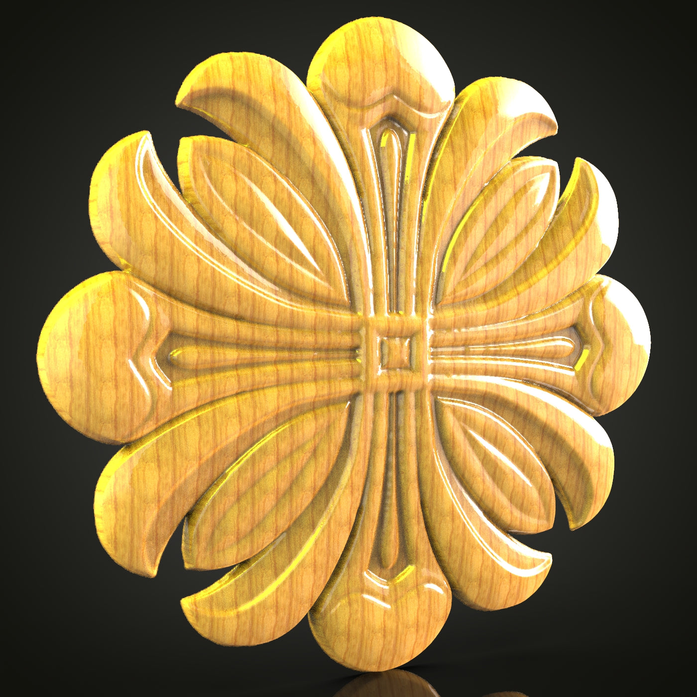 Leaf Motif CNC Wood Carving, STL Model, Decorative Art Wall Panel