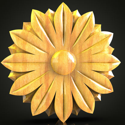 Sunshine Blossom STL for CNC Carving, Floral Artcam Aspire Design, Wooden Sunflower Pattern, Wall Decor CNC File, Radiant Flower Woodwork, Nature-Inspired Decor