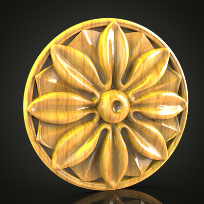 Sun Petal CNC Wood Art, STL Model for Router Engraving, Beautiful Wall Decor