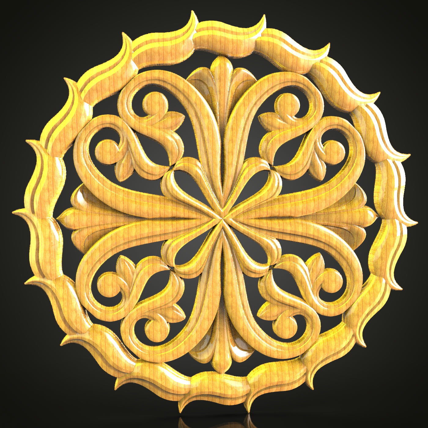 Floral Symphony CNC Wood Panel, STL Model, Elegant Decorative Wall Art