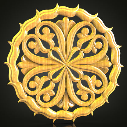 Floral Symphony CNC Wood Panel, STL Model, Elegant Decorative Wall Art