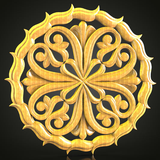 Floral Symphony CNC Wood Panel, STL Model, Elegant Decorative Wall Art