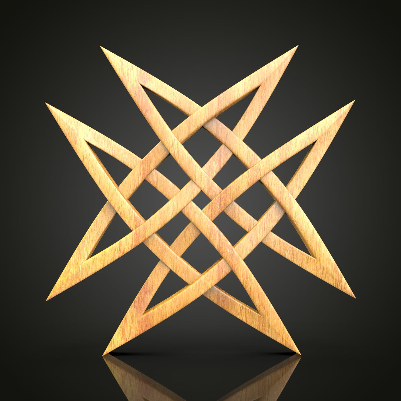 Geometric Star Knot Decor - STL Model for CNC Routers, Compatible with Artcam & Aspire