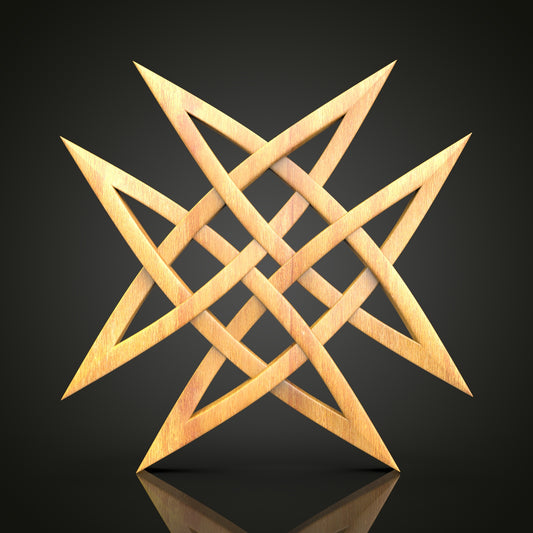 Geometric Star Knot Decor - STL Model for CNC Routers, Compatible with Artcam & Aspire
