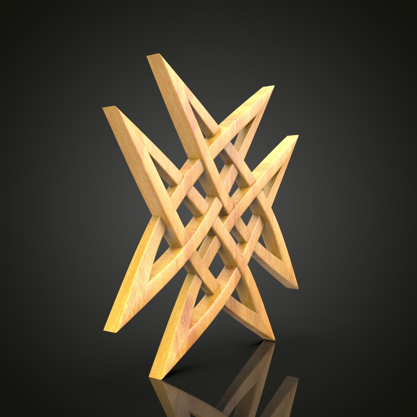 Geometric Star Knot Decor - STL Model for CNC Routers, Compatible with Artcam & Aspire