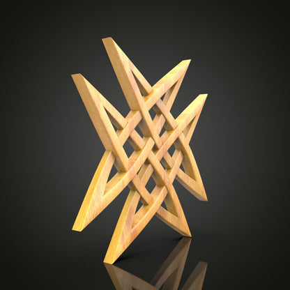 Geometric Star Knot Decor - STL Model for CNC Routers, Compatible with Artcam & Aspire