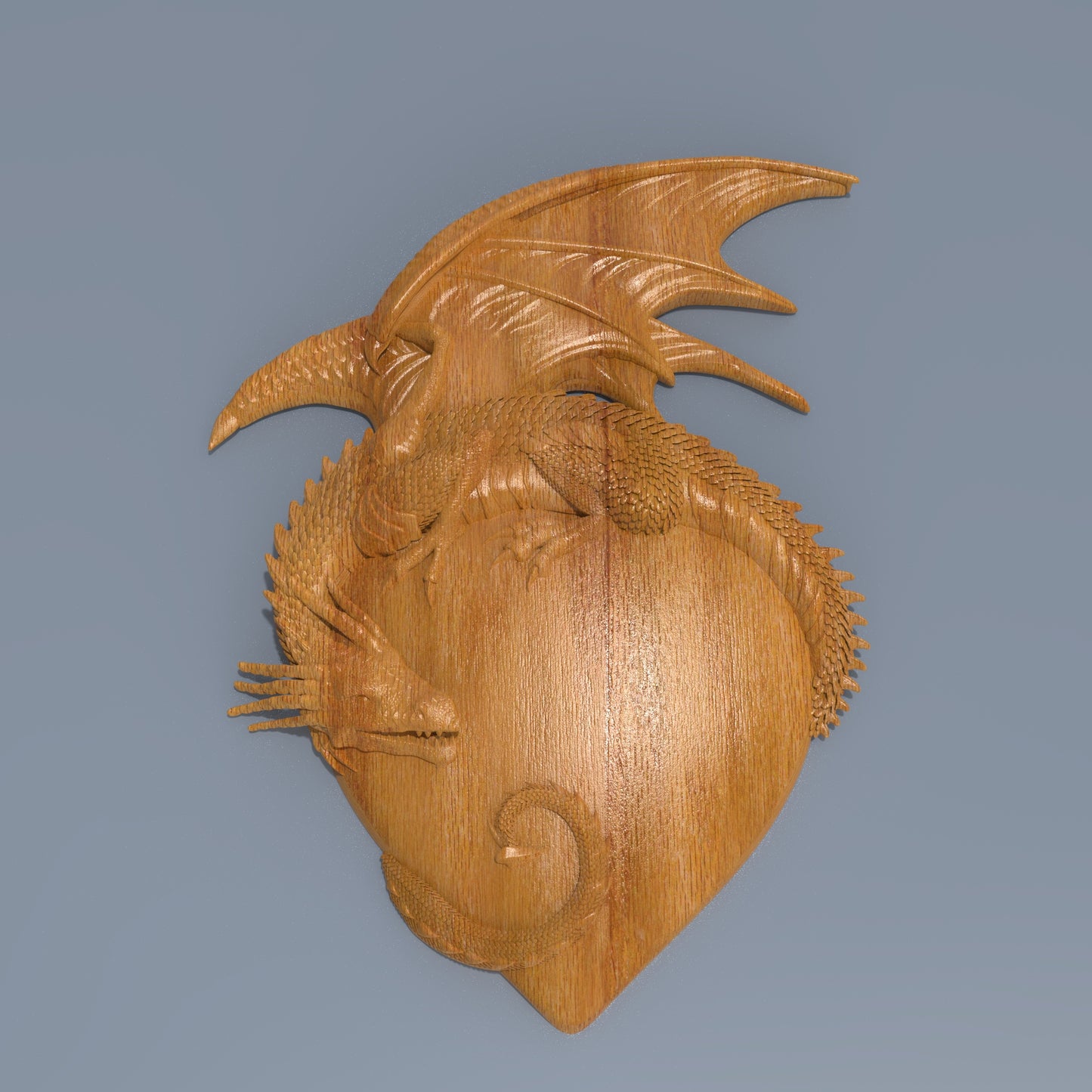 Majestic Dragon Heart 3D Relief Model