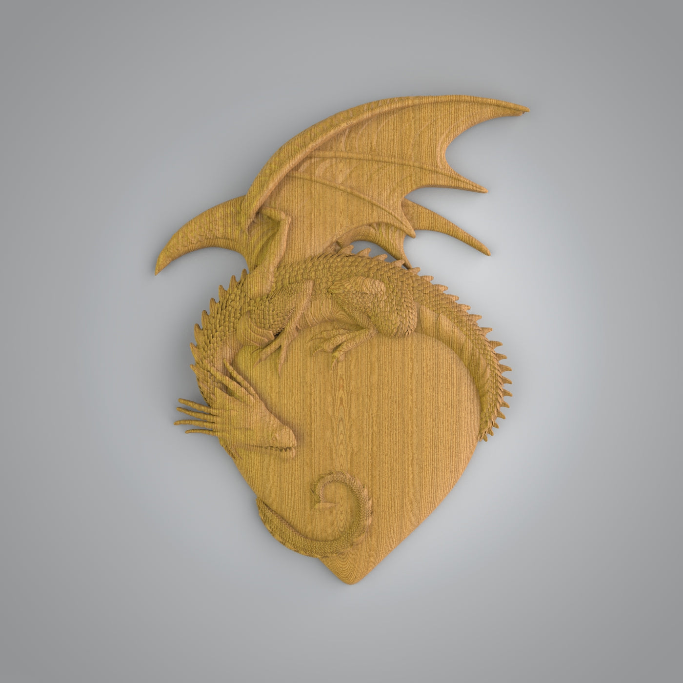 Majestic Dragon Heart 3D Relief Model