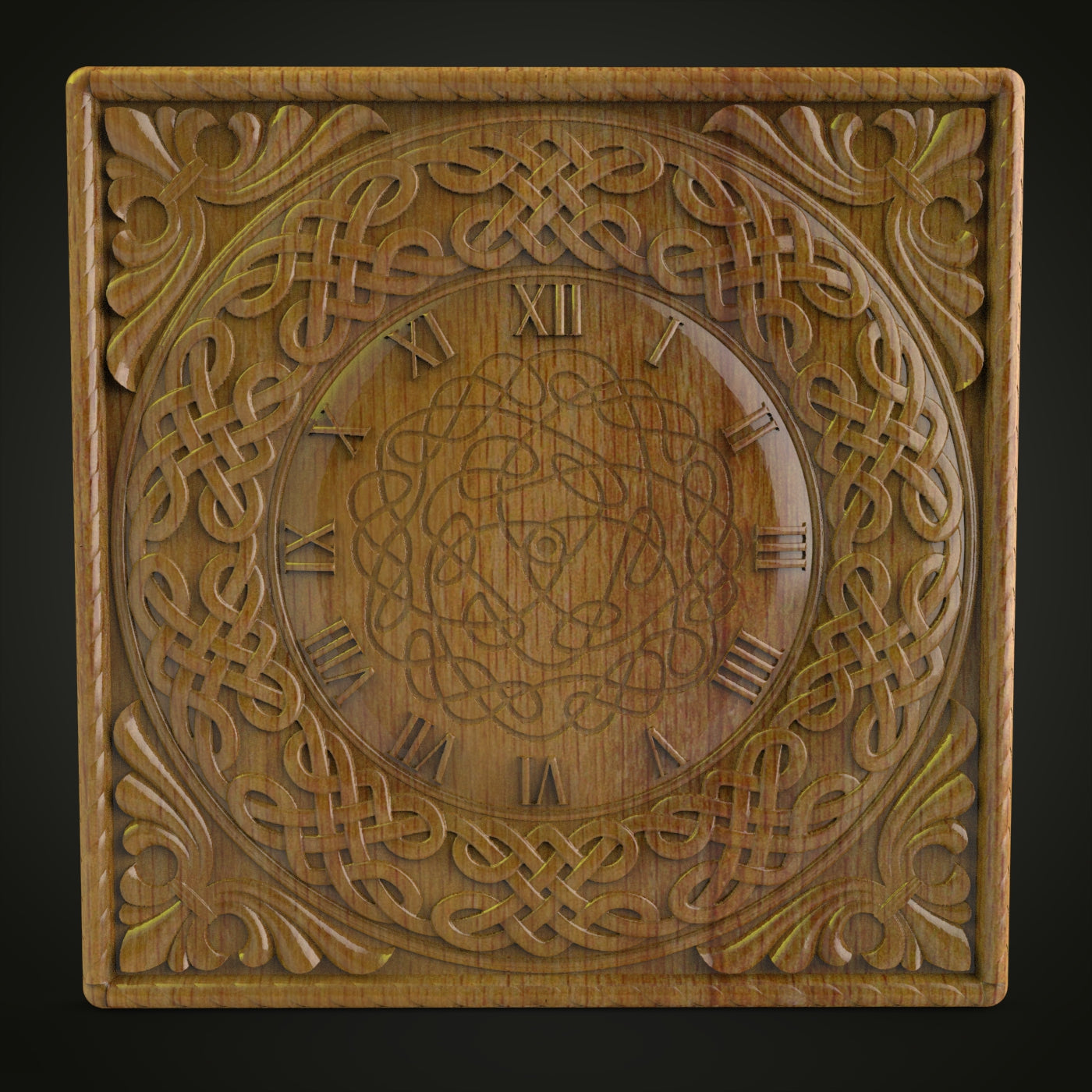 Celtic Interlace Dial STL Model for CNC Routers - Artcam Aspire Files for Woodworking Wall Decor