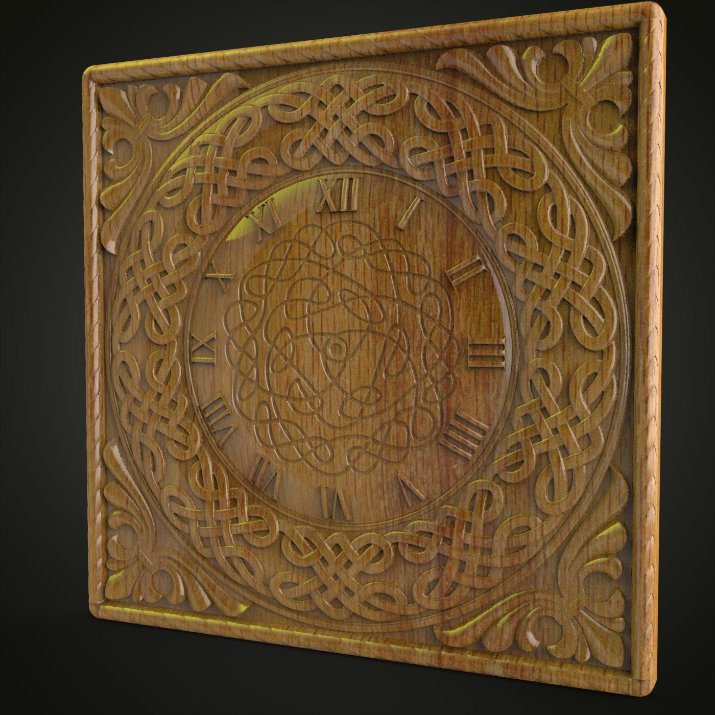 Celtic Interlace Dial STL Model for CNC Routers - Artcam Aspire Files for Woodworking Wall Decor
