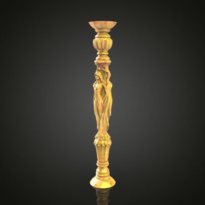 Classical Figure Column STL Model for CNC Router - Perfect for Artcam, Aspire, Sculptural Woodwork