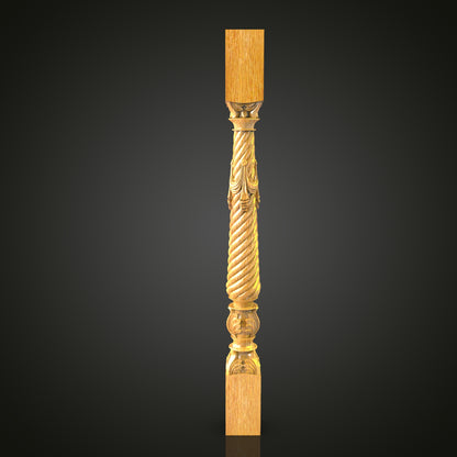 Twisted Rope Column STL Model for CNC Router - Ideal for Artcam, Aspire, Luxurious Architectural Detail