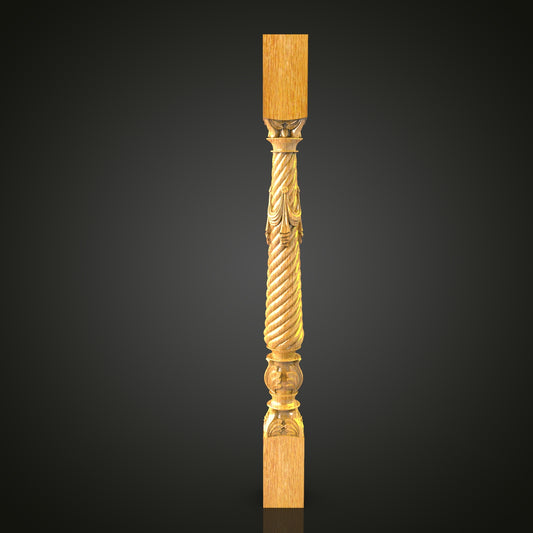 Twisted Rope Column STL Model for CNC Router - Ideal for Artcam, Aspire, Luxurious Architectural Detail