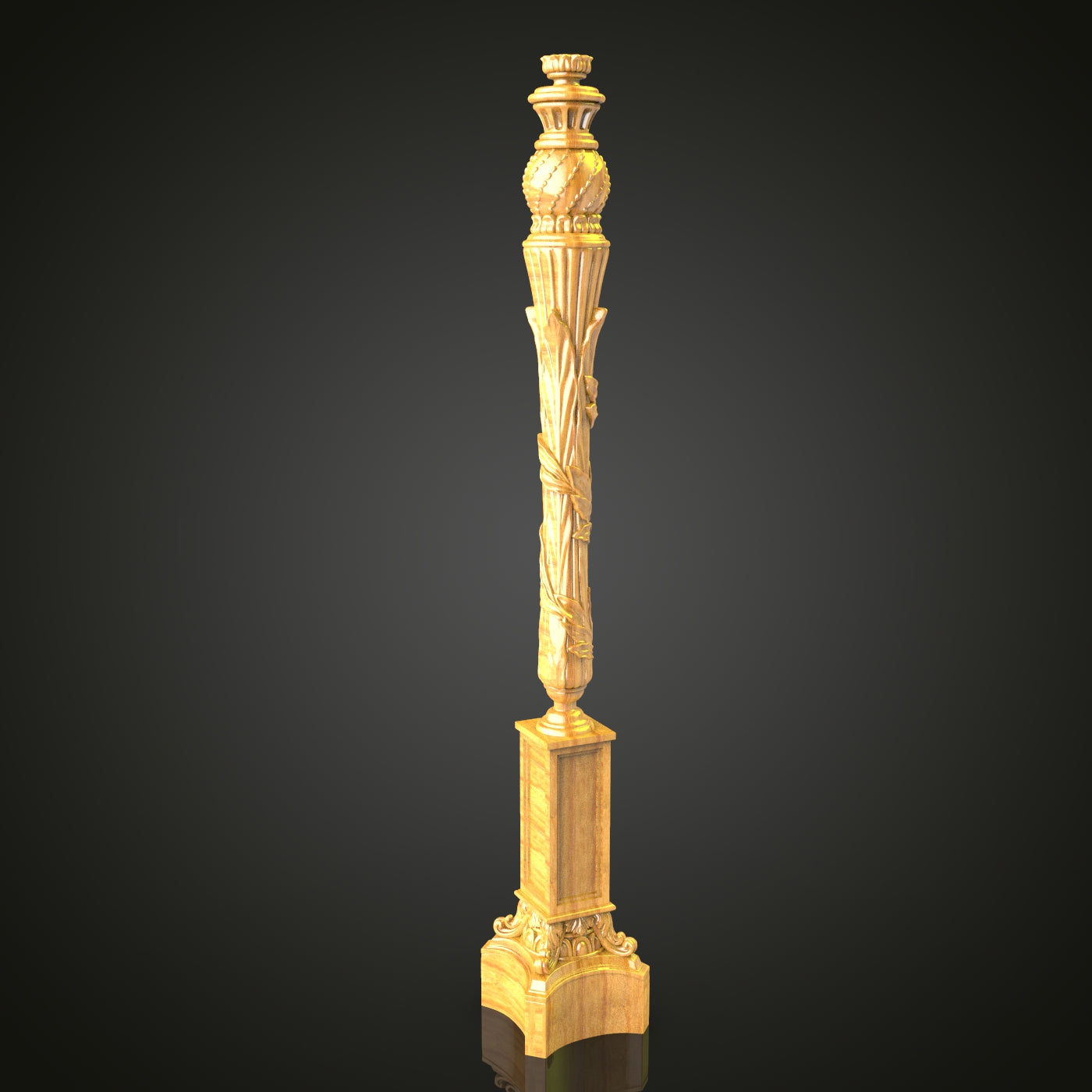 Regal Column STL Model for CNC Router - Detailed Architectural Element for Artcam, Aspire, Interior Design