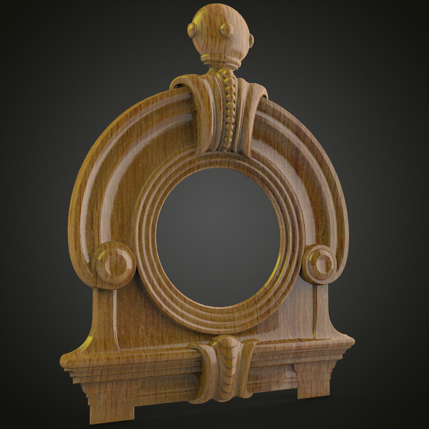 Neo-Classical Clock Frame STL Model - CNC Router Engraving Files for Elegant Timepiece, Artcam Aspire Art