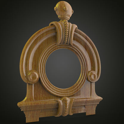 Neo-Classical Clock Frame STL Model - CNC Router Engraving Files for Elegant Timepiece, Artcam Aspire Art