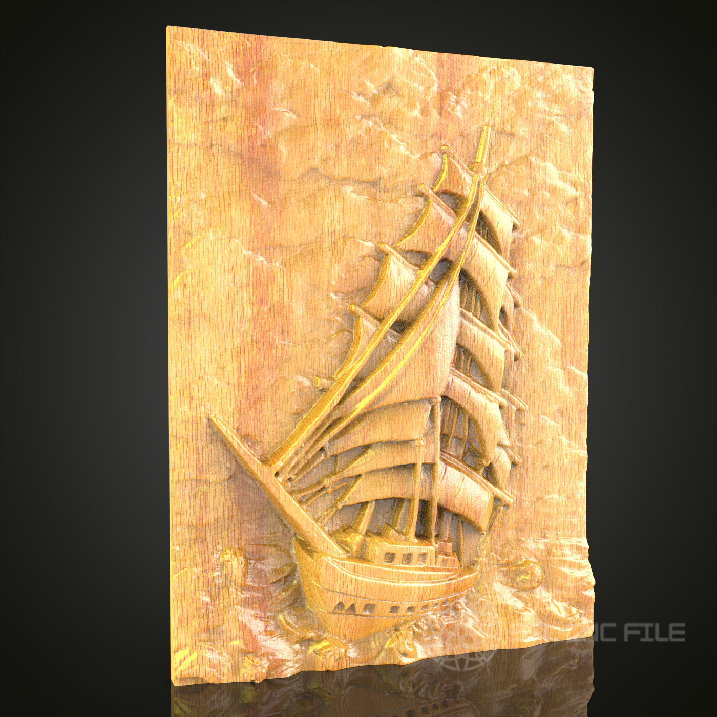 Intense Wolf Relief STL Model for CNC Router - Artcam, Aspire Compatible, Fierce Wood Carving in Ornate Frame (Copie)