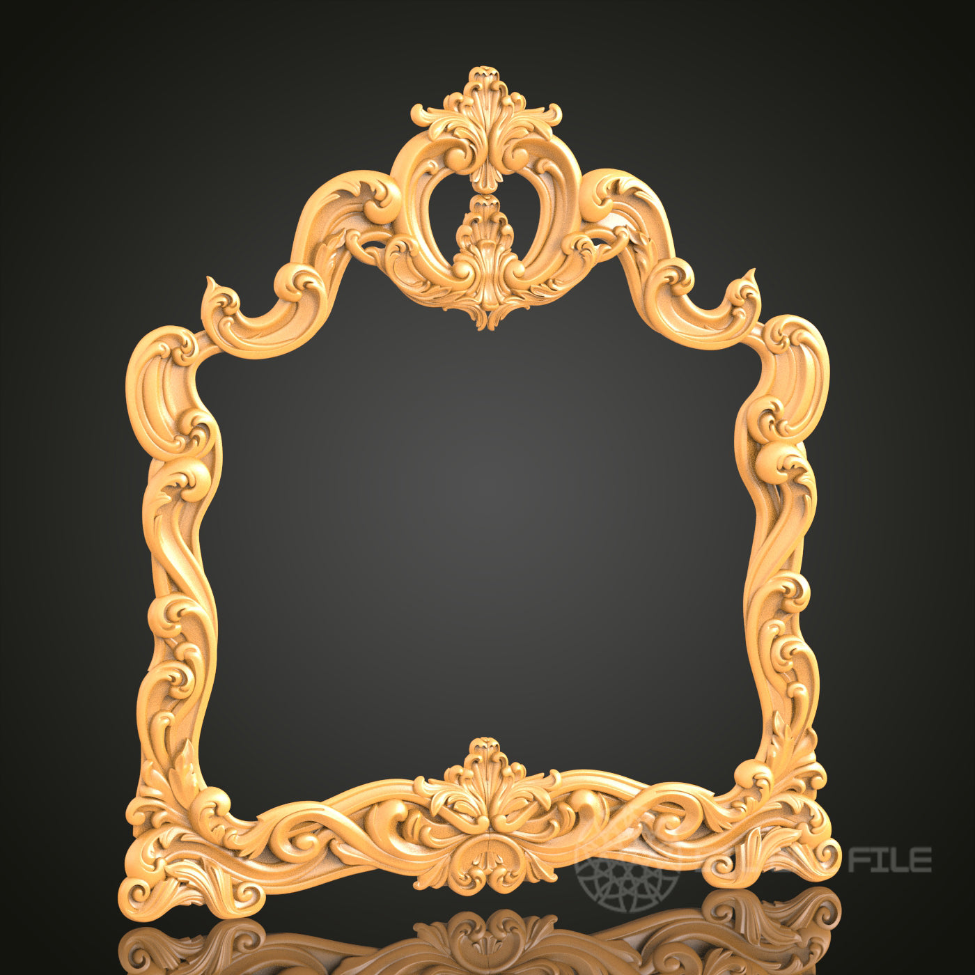 Elegant 3D Frame STL Model for CNC Router Engraver | Artcam, Aspire | Wood Art Decor | 3D Printer Ready