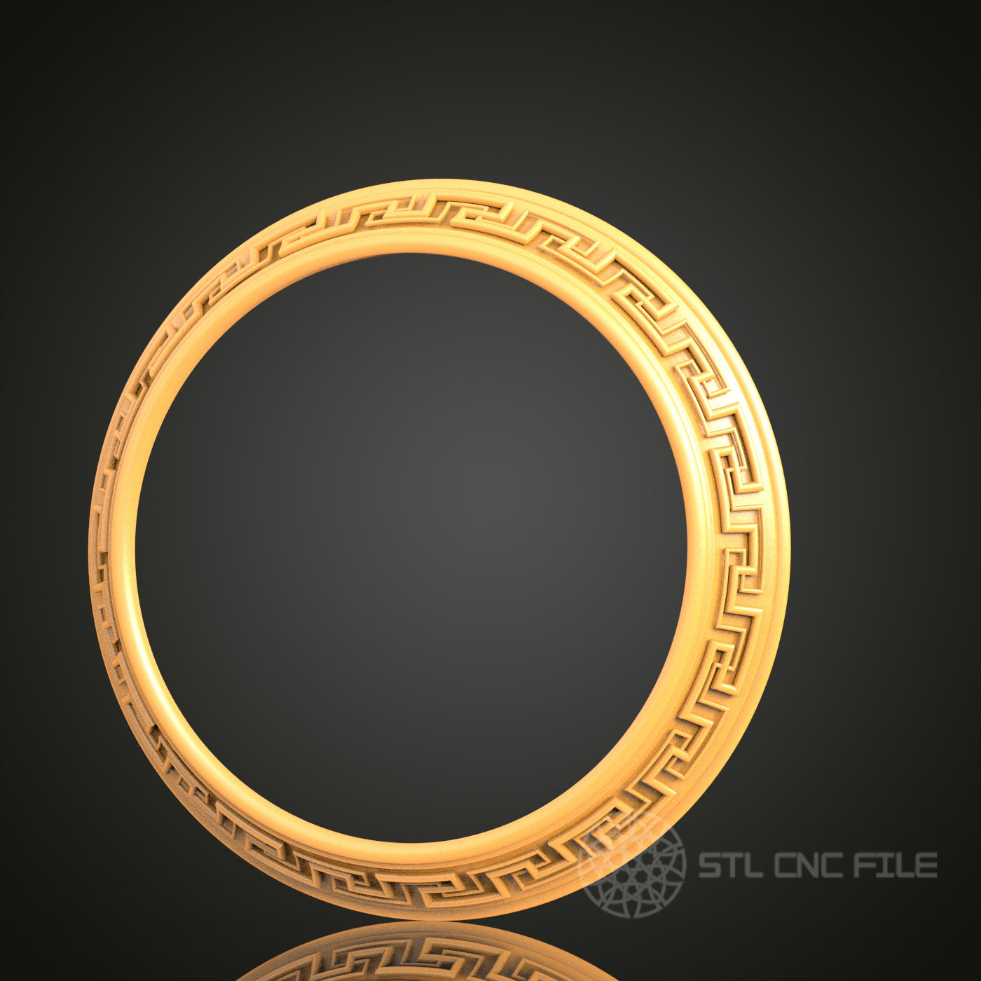 Greek Key Pattern Circular Frame Design STL Model for CNC Router Engraver - Artcam, Aspire, CNC Files, 3D Printer Compatible, Wall Decor