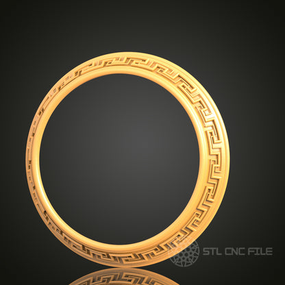 Greek Key Pattern Circular Frame Design STL Model for CNC Router Engraver - Artcam, Aspire, CNC Files, 3D Printer Compatible, Wall Decor