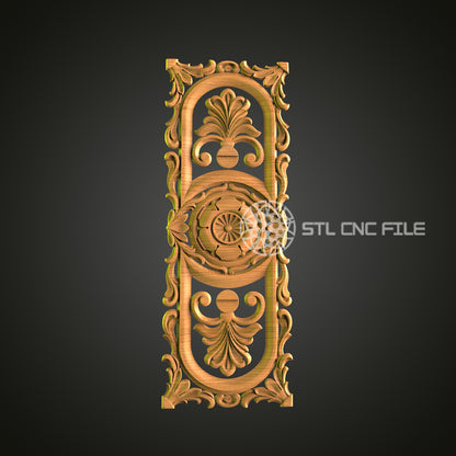 Baroque Style Architectural Panel STL File for CNC Router - Detailed Wood Carving for Luxurious Home Decor