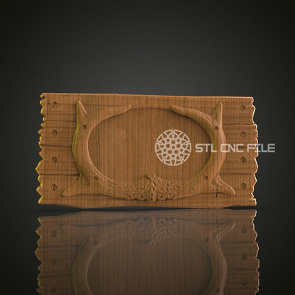 Rustic Antler Frame STL Model for CNC Router Engraver - Artcam, Aspire, CNC Files, Wall Decor, 3D Printer